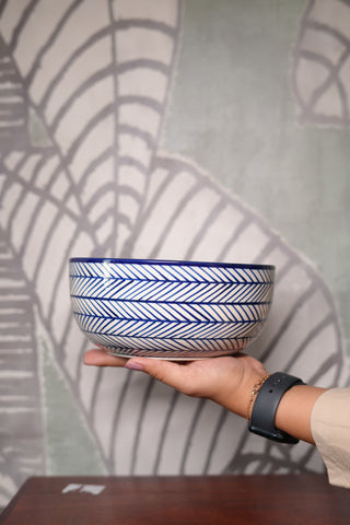 Blue Nautical stripes Bowl